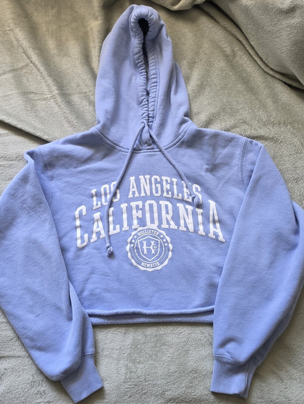 Hollister Lavender Crewneck Hoodie with White Los Angeles Graphic